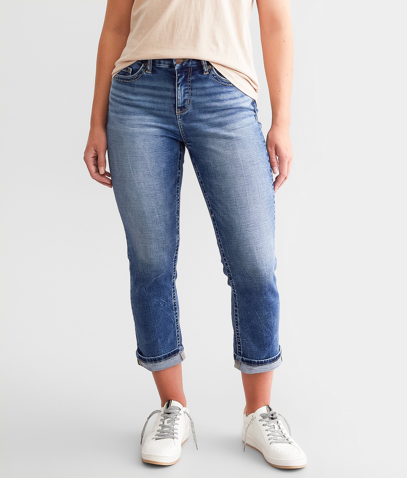 BKE Gabby Cuffed Stretch Capri Jean - Women's Jeans in Torrice 4
