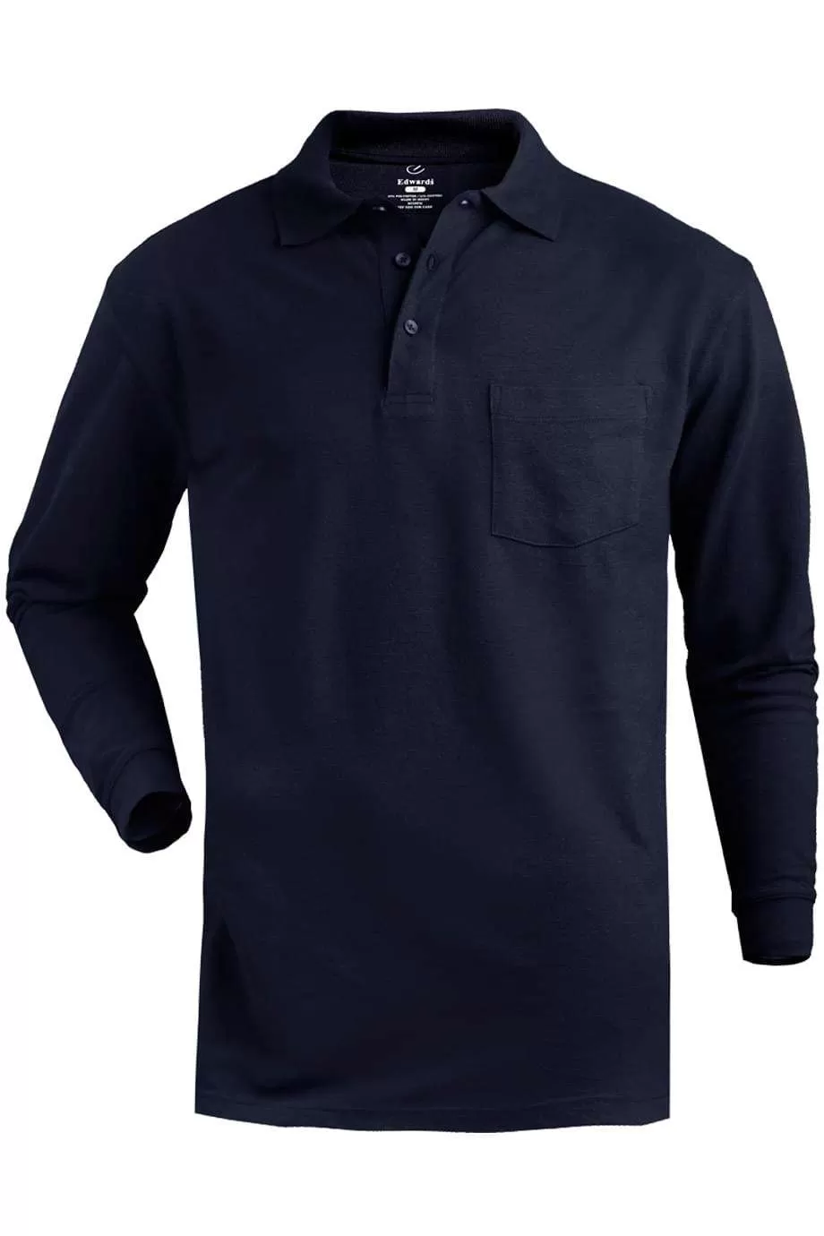 Edwards 1525 Blended Pique Long Sleeve Polo With Pocket