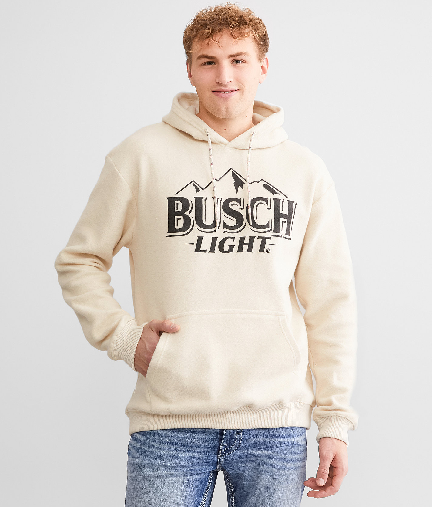 Brew City Busch Light® Logo Hooded Sweatshirt - Men's Sweatshirts in Oatmeal