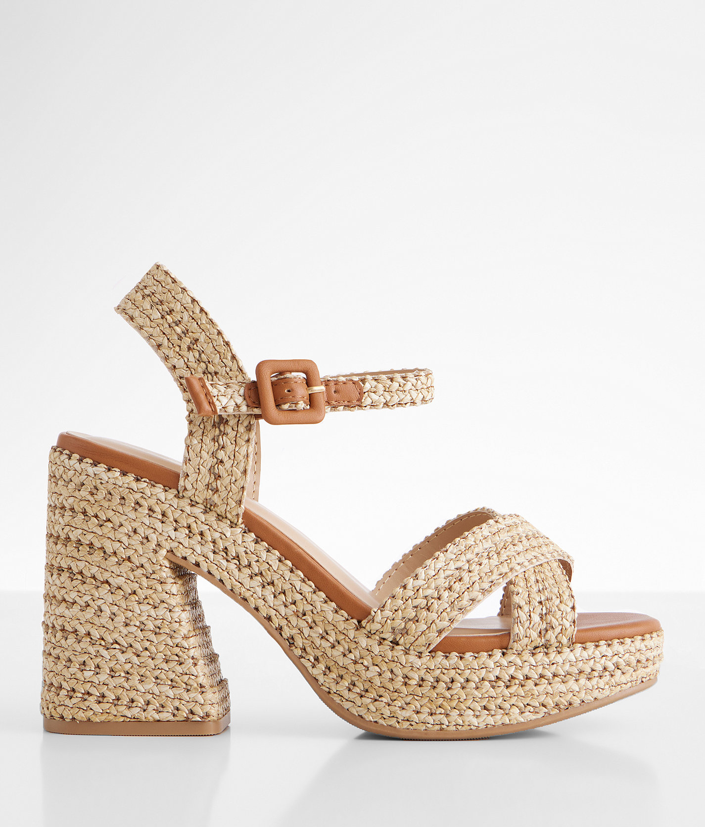 Soda Yara Raffia Sandal - Women's Shoes in Natural Tan