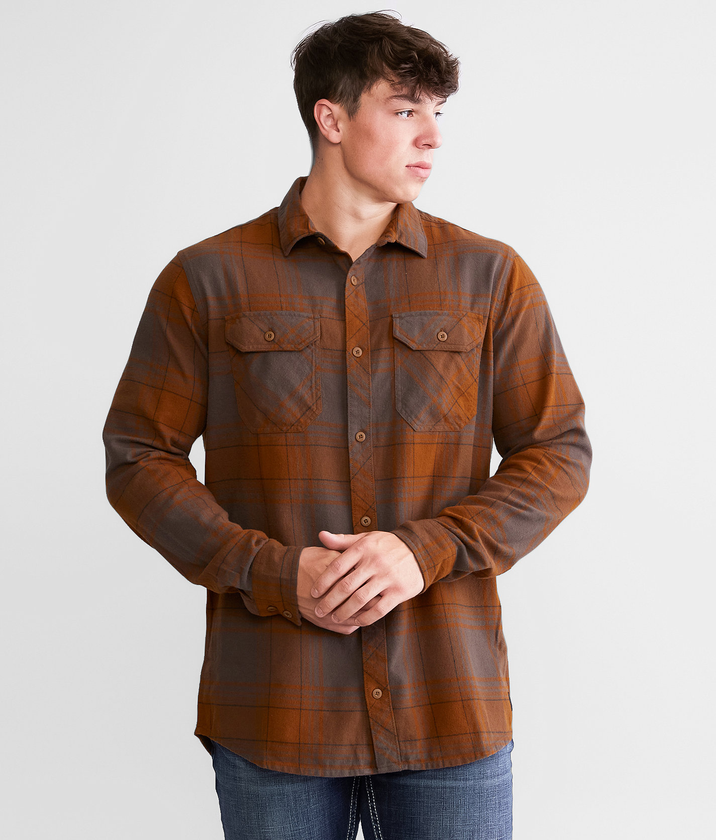 Fox Traildust Flannel Shirt - Men's Shirts in Nutmeg
