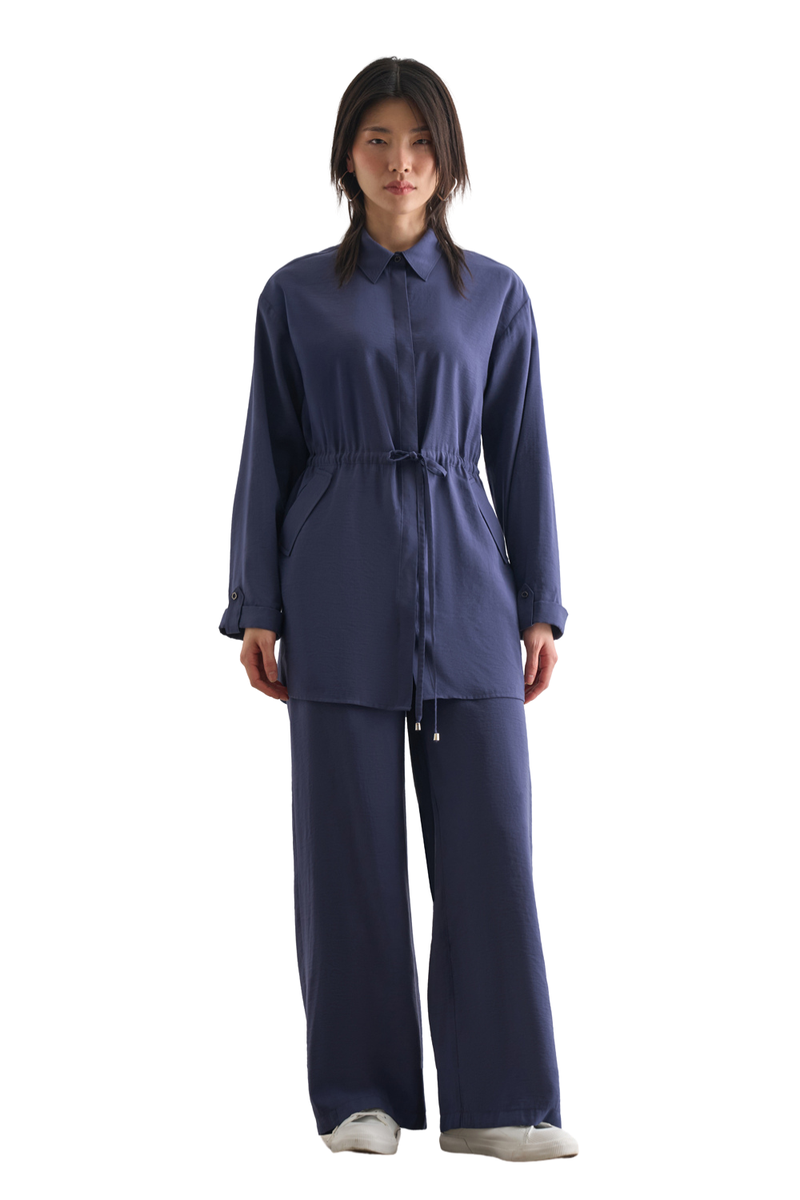 Light Weight Cinch Waist Tunic  - Tunic