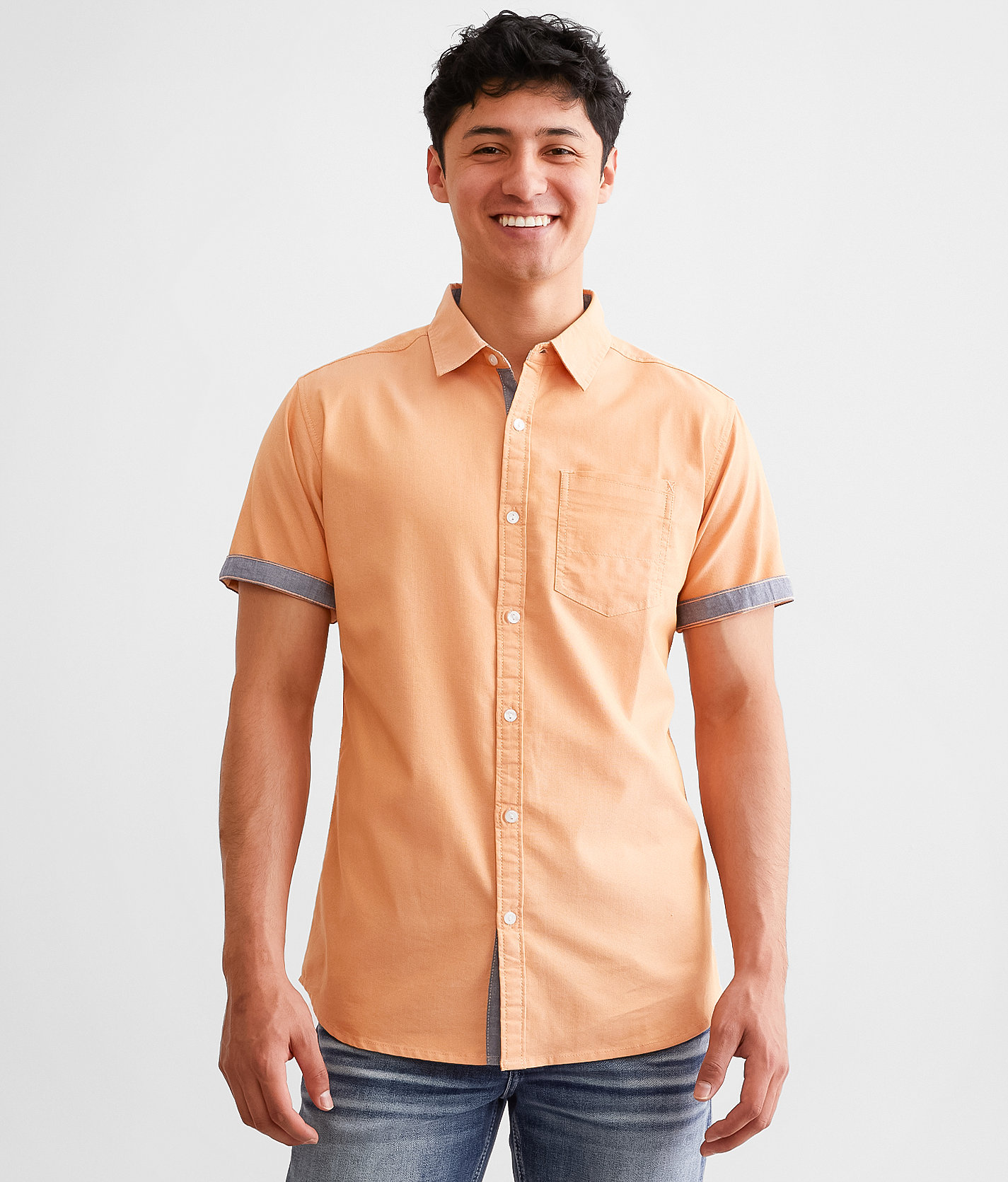 Departwest Oxford Stretch Shirt - Men's Shirts in Light Orange