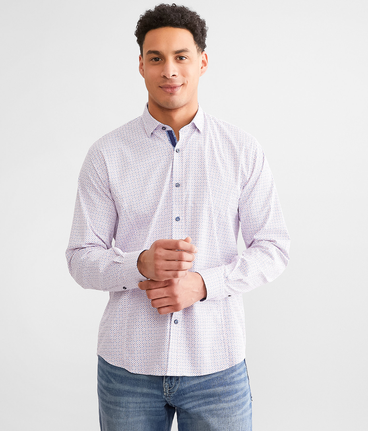 Eight X Burst Stretch Shirt - Men's Shirts in White Multi