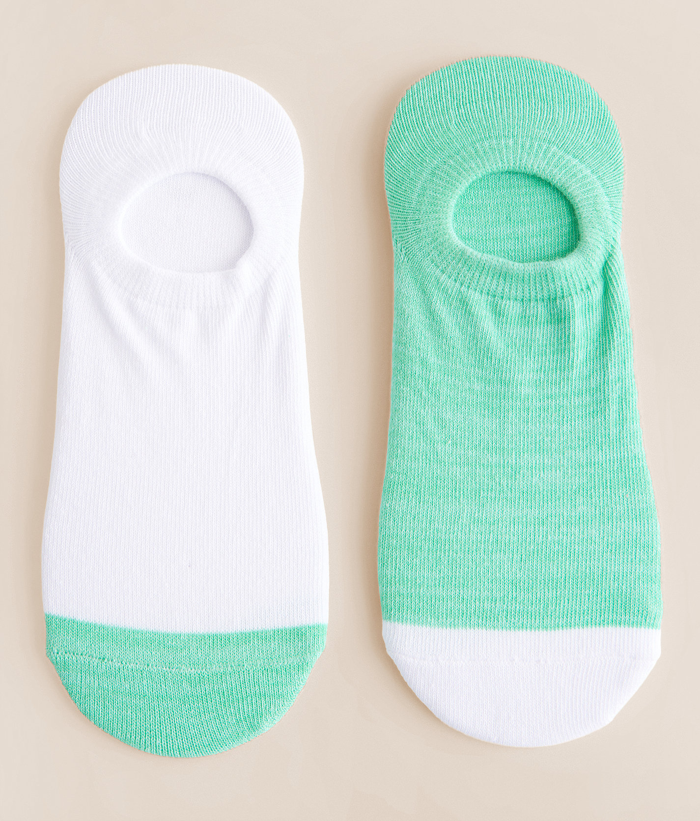 BKE 2 Pack Liner Socks - Women's Socks in White Heathered Green