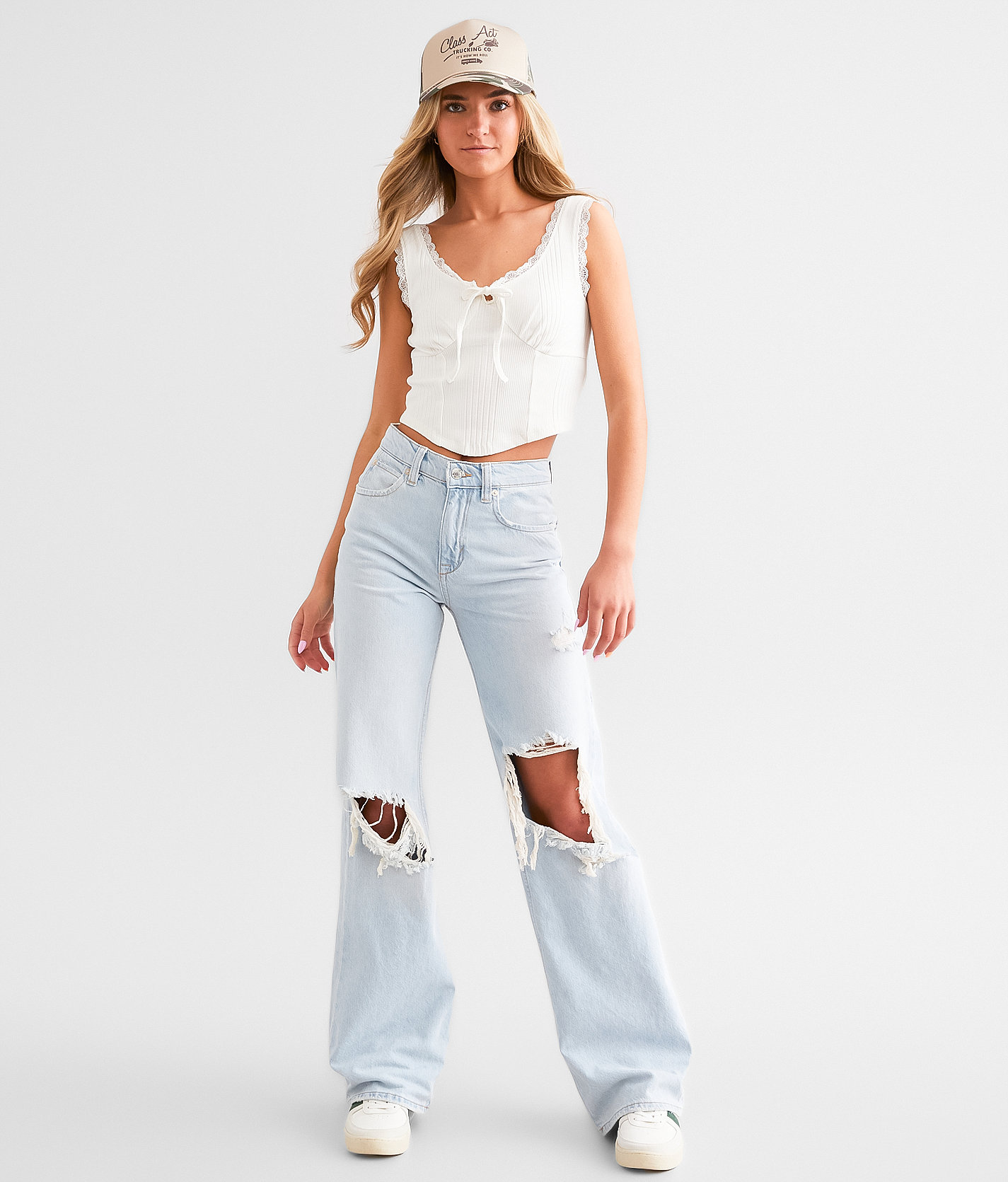 Free People Tinsley Baggy High Rise Straight Jean - Women's Jeans in Ripper