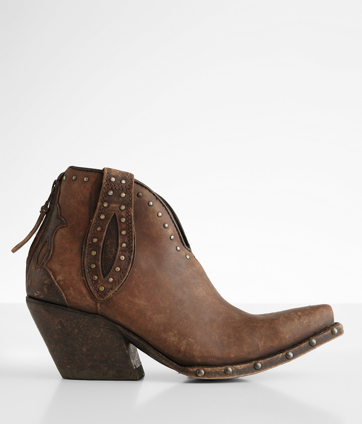 Ariat Greeley Leather Western Ankle Boot - Women's Shoes in Distressed Brown