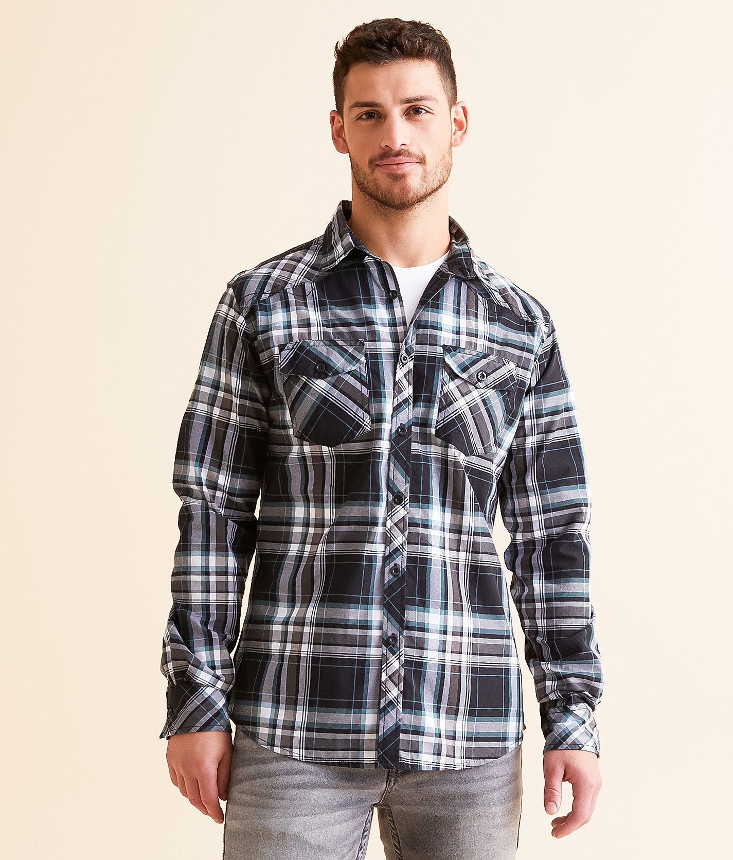 Reclaim Plaid Athletic Shirt - Men's Shirts in Black