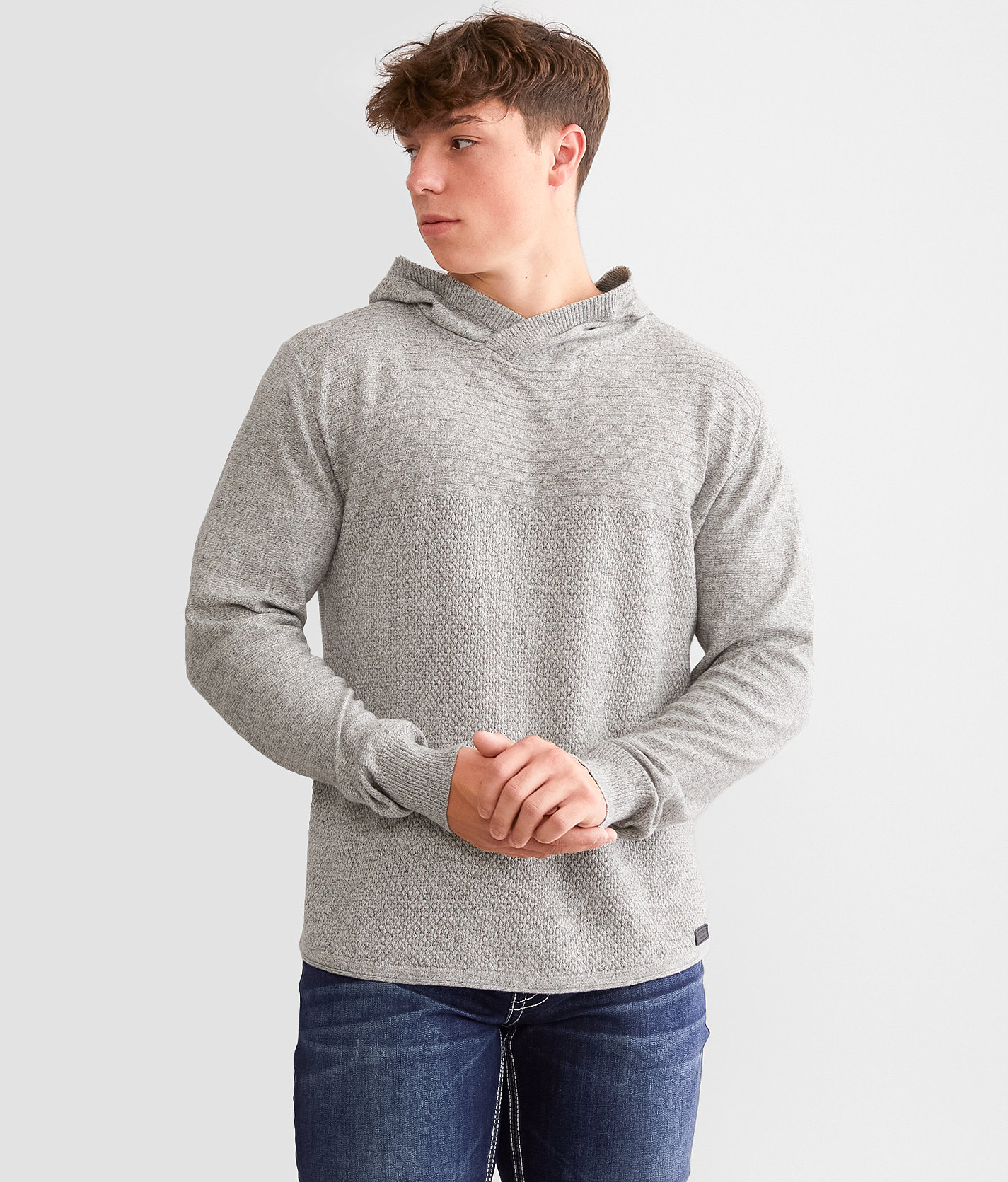 Outpost Makers Crossover Hooded Sweater - Men's Sweaters in Cream Black