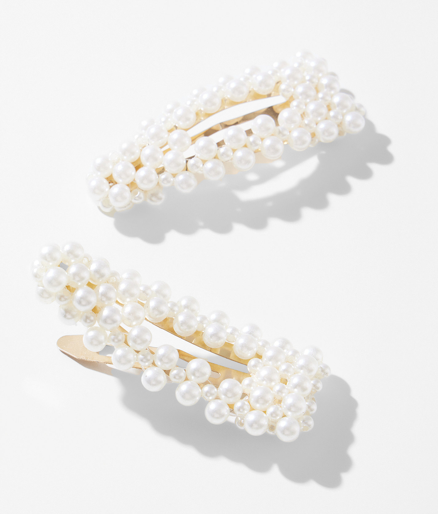 nOir™ 2 Pack Glam Hair Barrettes - Women's Hair Accessories in White