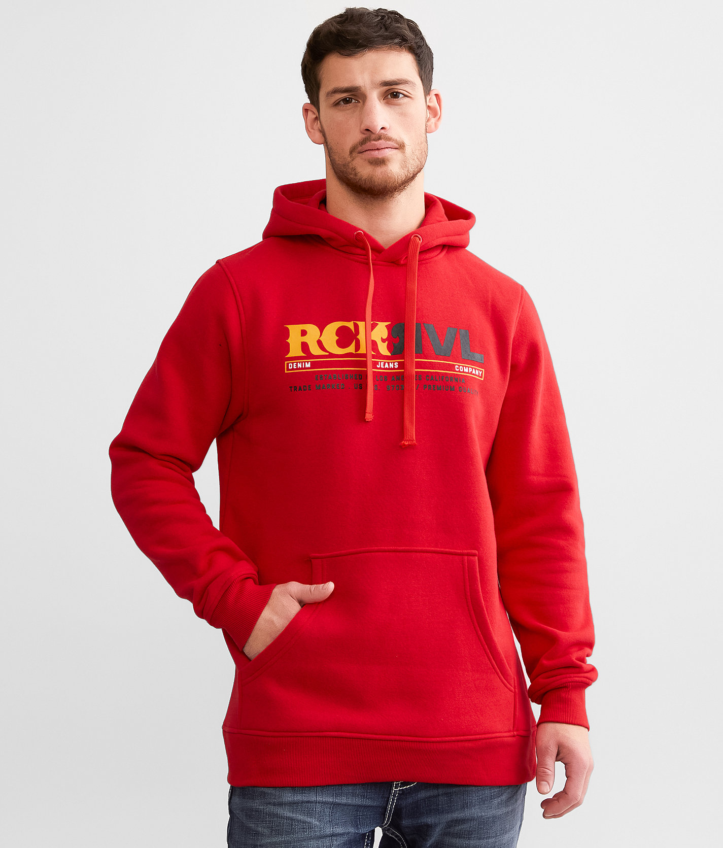 Rock Revival Leston Hooded Sweatshirt - Men's Sweatshirts in Red