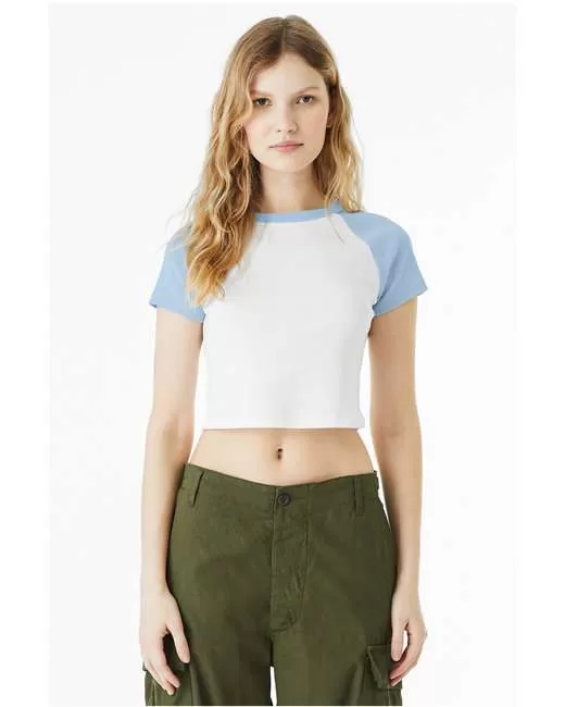 Bella + Canvas 1201 Ladies' Micro Ribbed Raglan Baby Tee