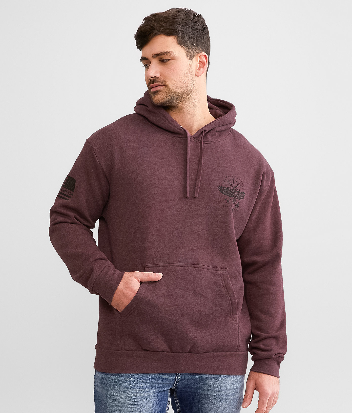 Howitzer Valhalla Night Hooded Sweatshirt - Men's Sweatshirts in Burgundy Heather