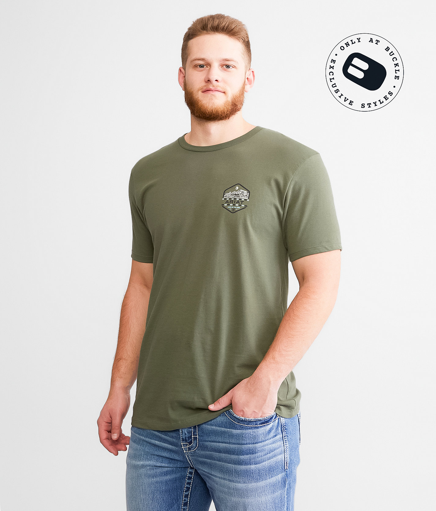 Ariat Red Rocks T-Shirt - Men's T-Shirts in Surplus Green