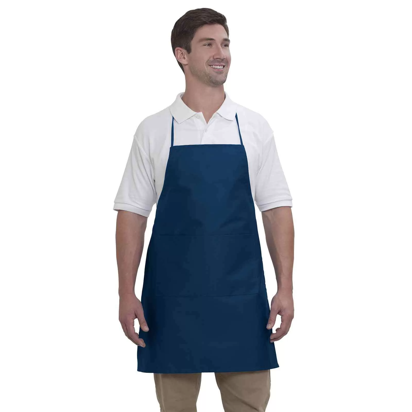 OTTO 803-401 2 Pocket Full Length Adjustable Bib Apron for Adult