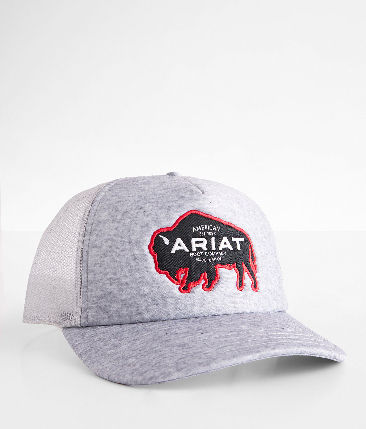 Ariat Buffalo Patch Trucker Hat - Men's Hats in Grey