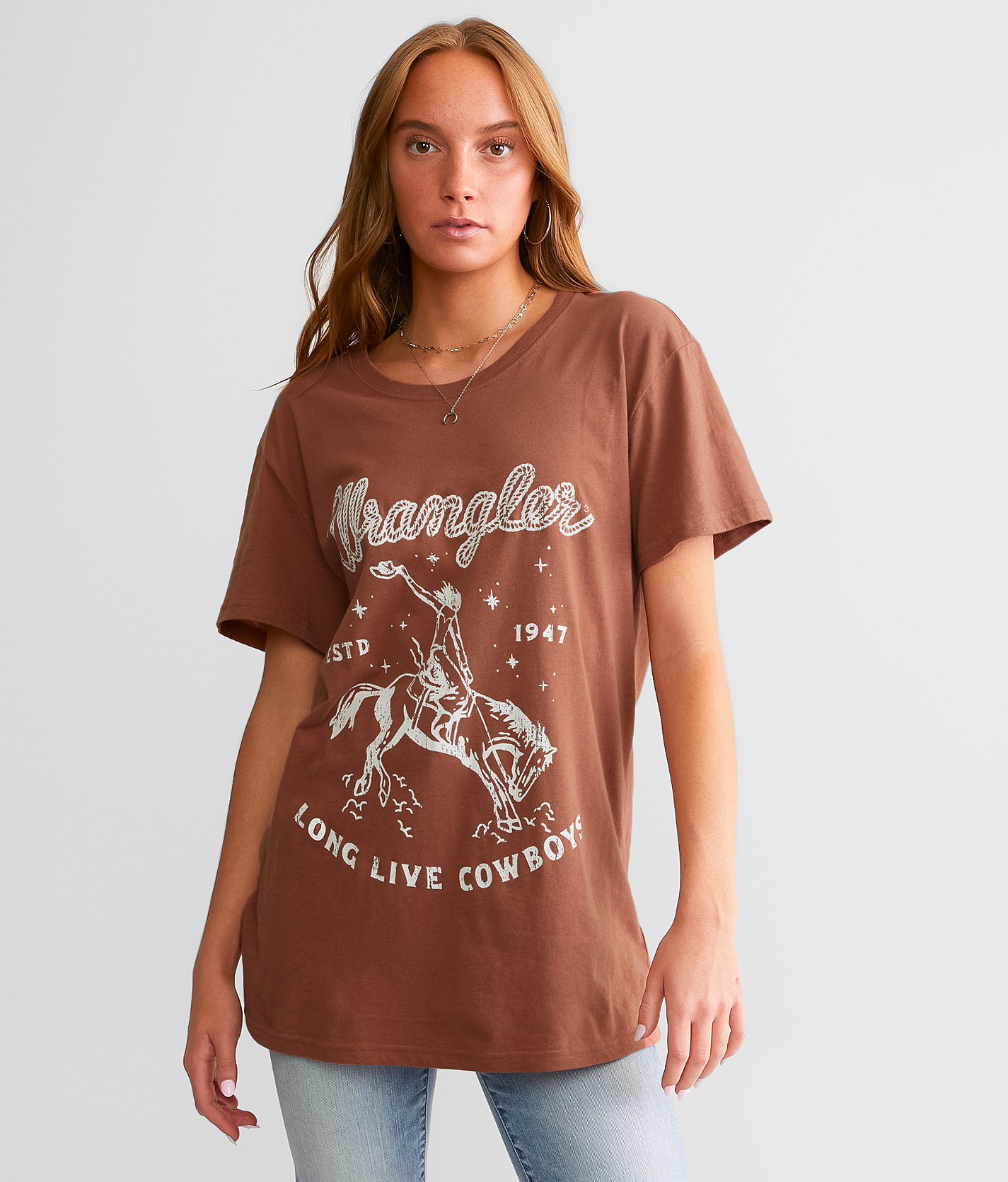 Wrangler® Long Live Cowboys T-Shirt - Women's T-Shirts in Russet Heather