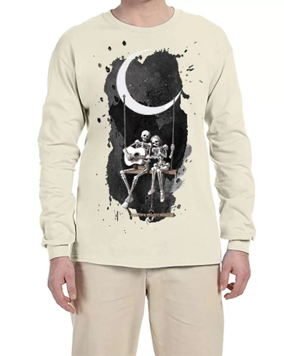 USTRADEENT Halloween 100% Cotton Long Sleeve Scary Graphic T-Shirt UG240HLOW1