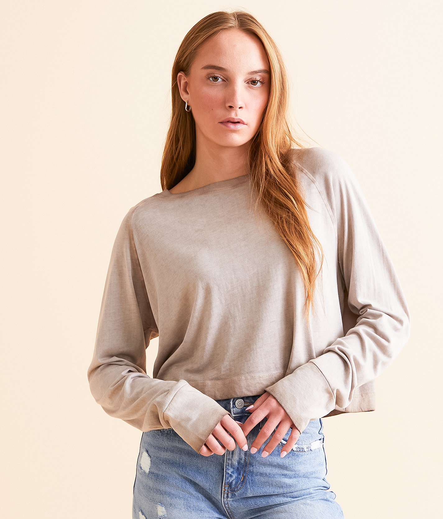 FITZ + EDDI Burnout Cropped Top - Women's Shirts & Blouses in Cocoa Brown