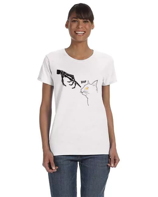 USTRADEENT Boop Cat Skeleton Spooky Graphic Halloween Shirt UG500LHLOW5