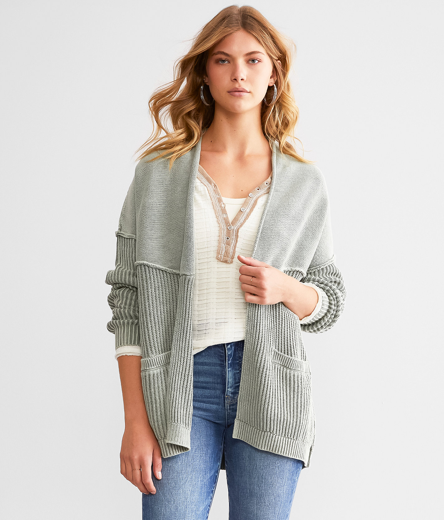 BKE Washed Cardigan Sweater - Women's Sweaters in Washed Sage