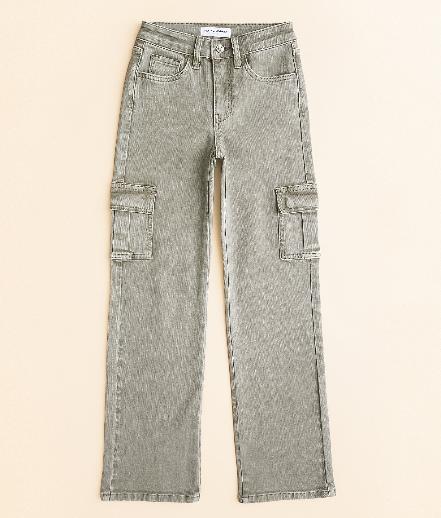 Girls - Flying Monkey High Rise Cargo Stretch Pant - Girl's Pants in Vetiver