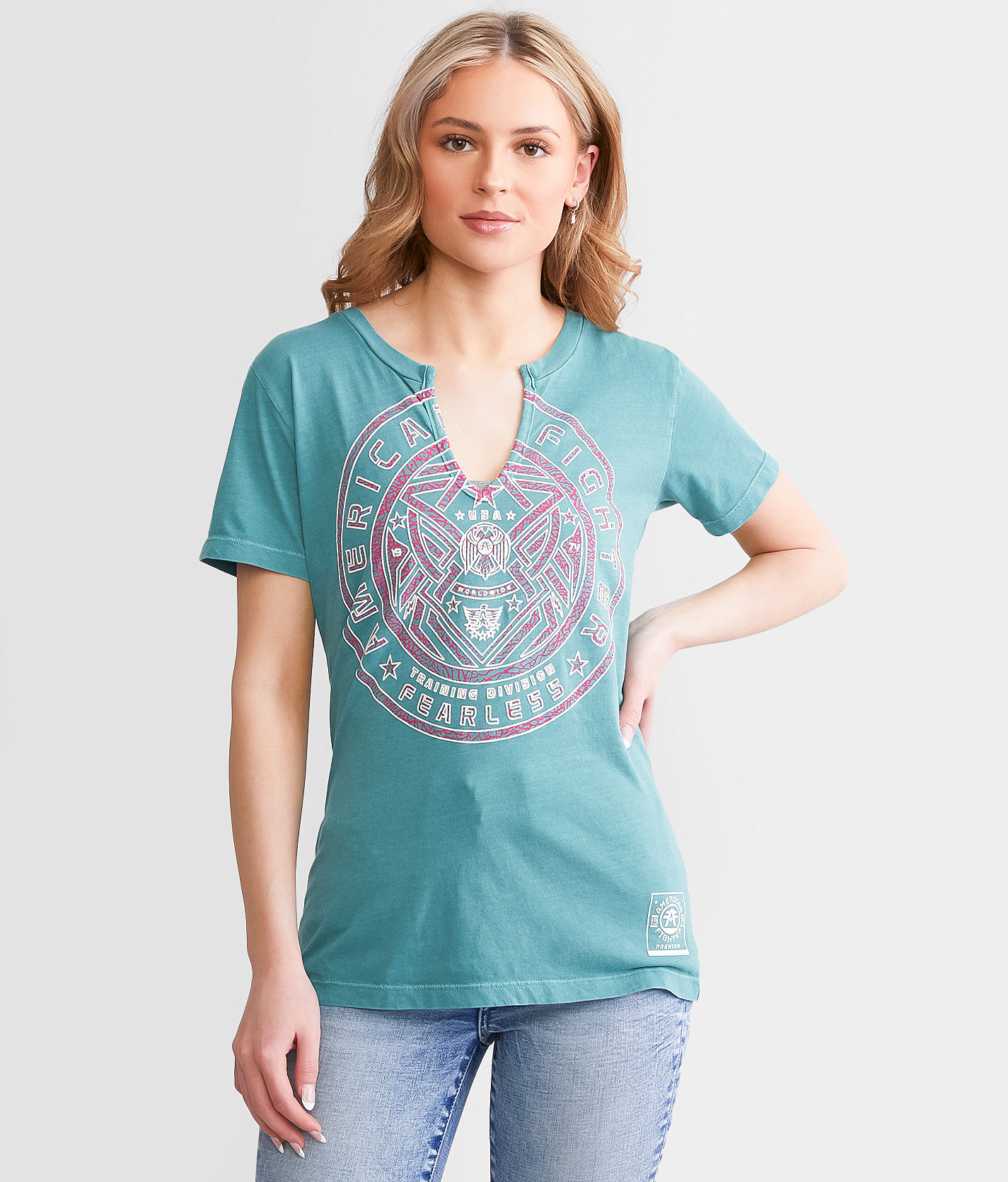American Fighter Morrow T-Shirt - Women's T-Shirts in Teal Pigment Dye