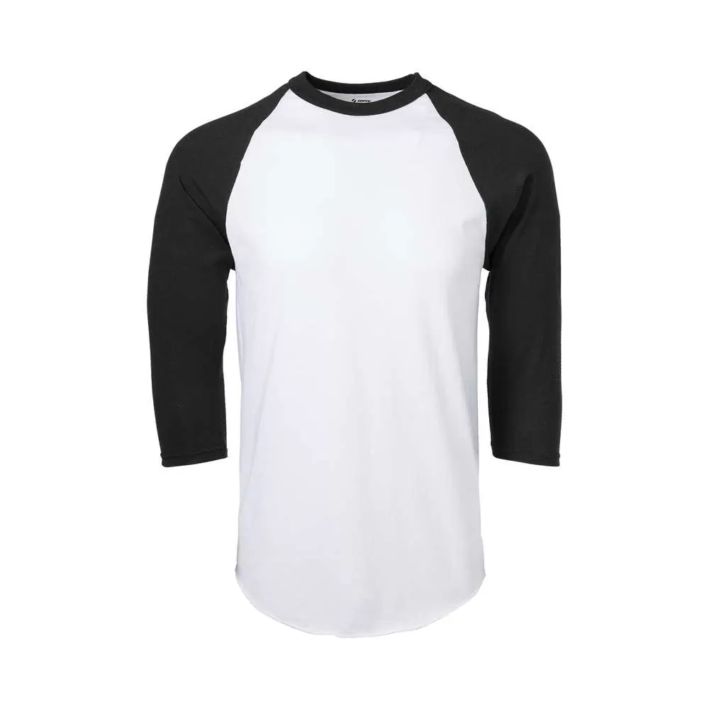 Soffe M209 Mens 3/4 Sleeve Midweight Classic Baseball Crew Neck Stylish Jersey