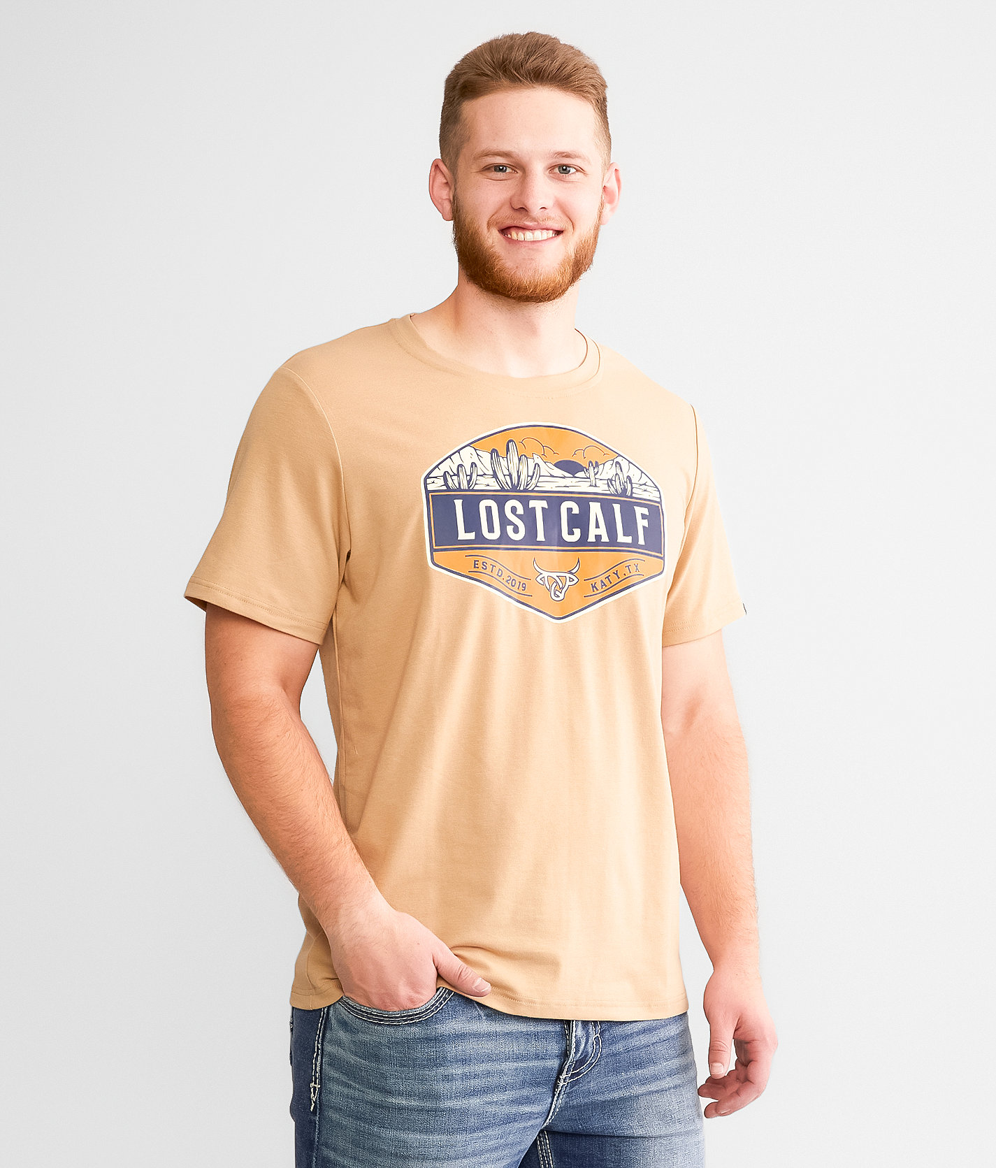 Lost Calf Desert T-Shirt - Men's T-Shirts in Khaki