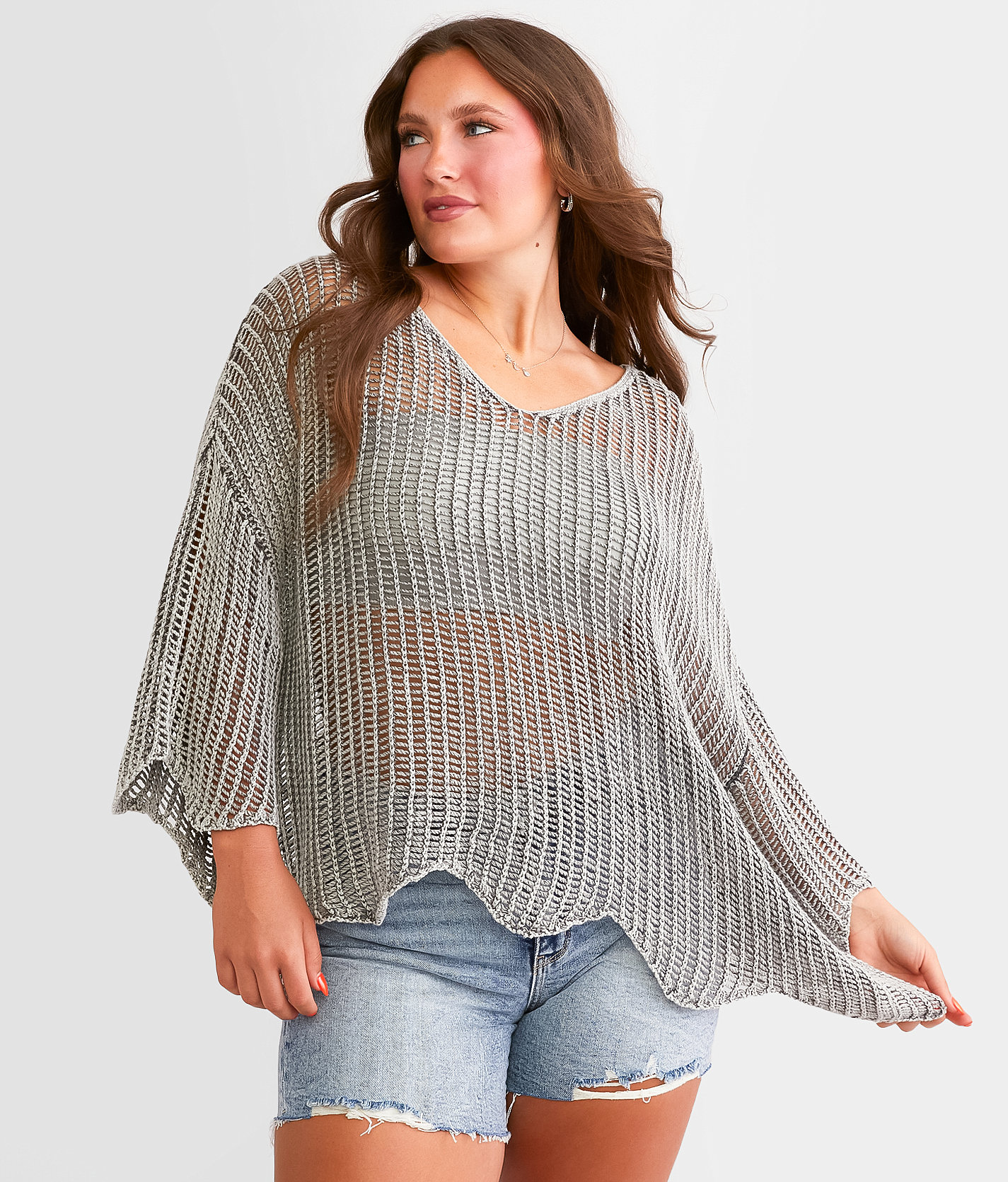 Timing Oversized Boxy Washed Sweater - Women's Sweaters in Charcoal