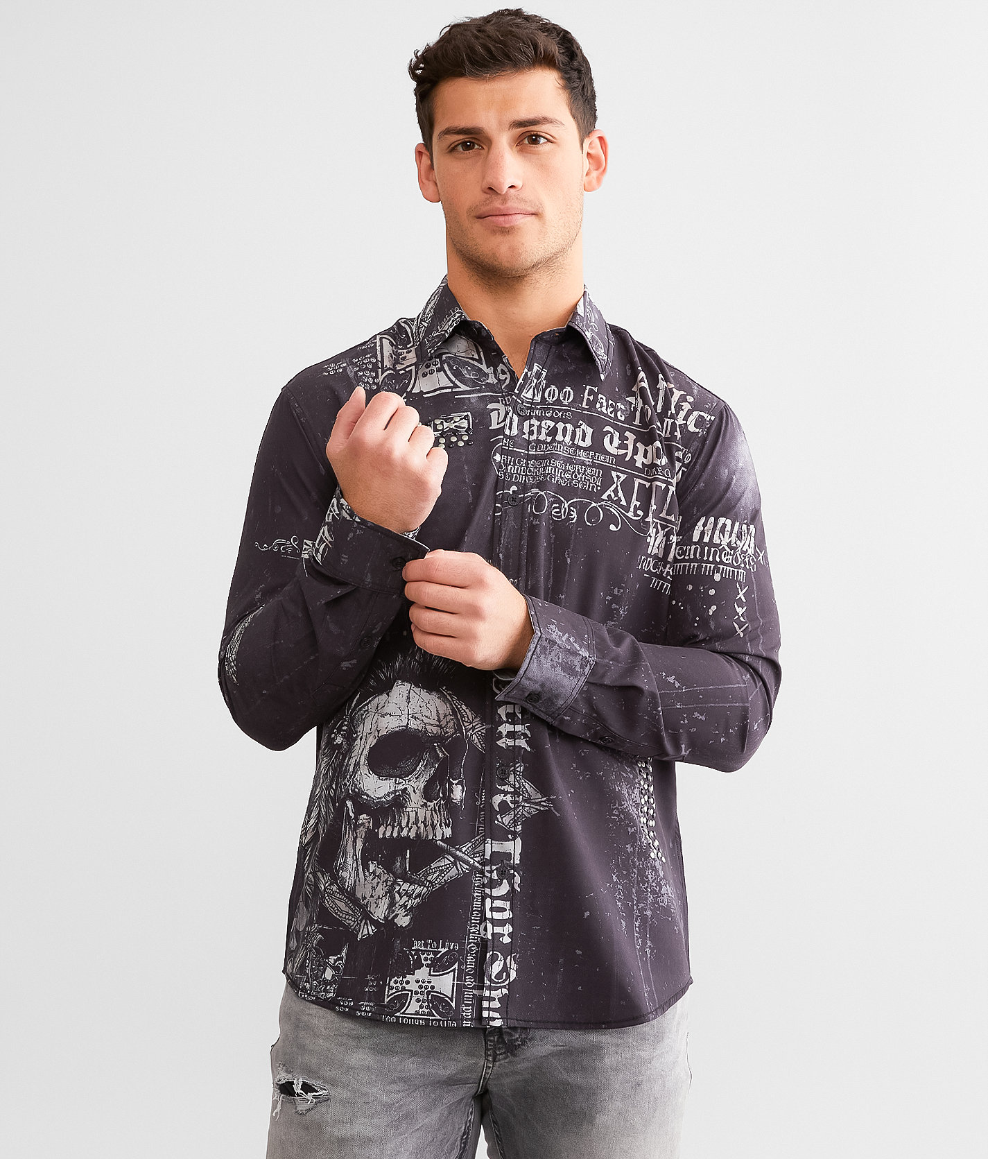 Affliction Brentwood Stretch Shirt - Men's Shirts in Black