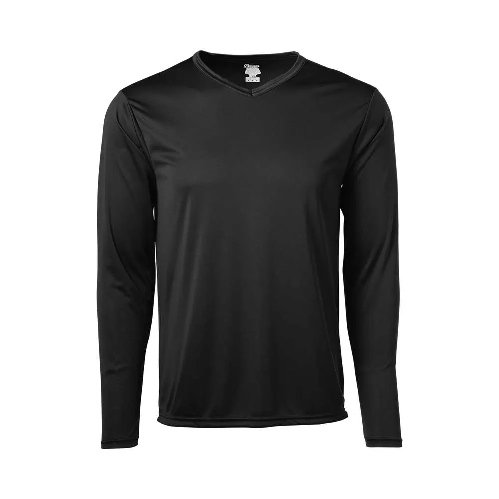 Soffe Adult Long Sleeve V-Neck Tee - Made in USA