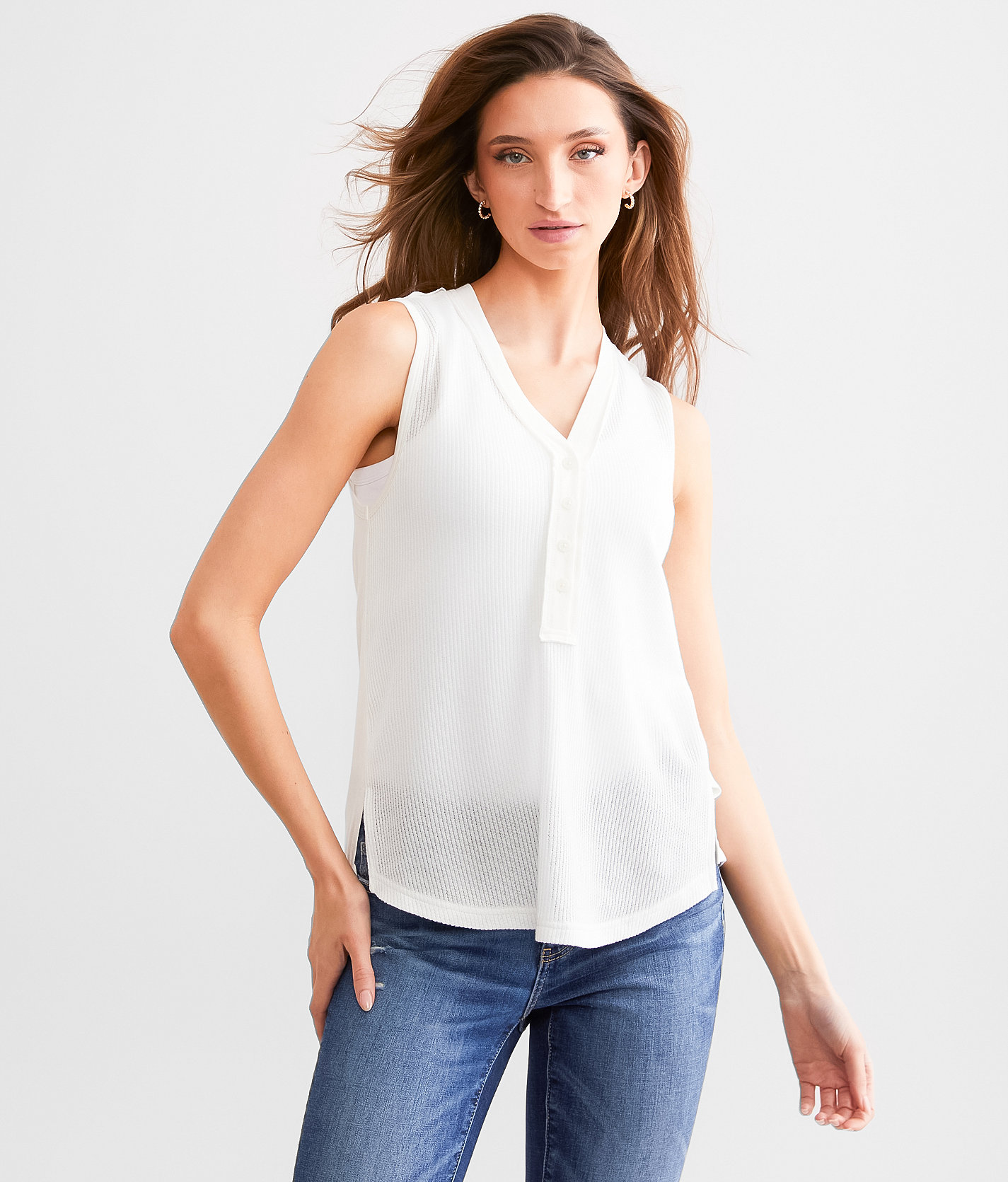 White Crow Harrison Henley Tank - Women's Tank Tops in White