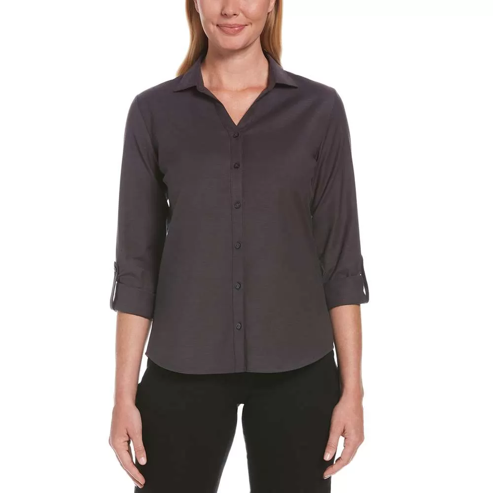 Perry Ellis Ladies Heathered Woven Shirt