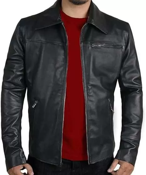 Men's Classic Genuine Leather Moto Jacket Fully Zipper Closure - 100% Lambskin Jacket for Bikers