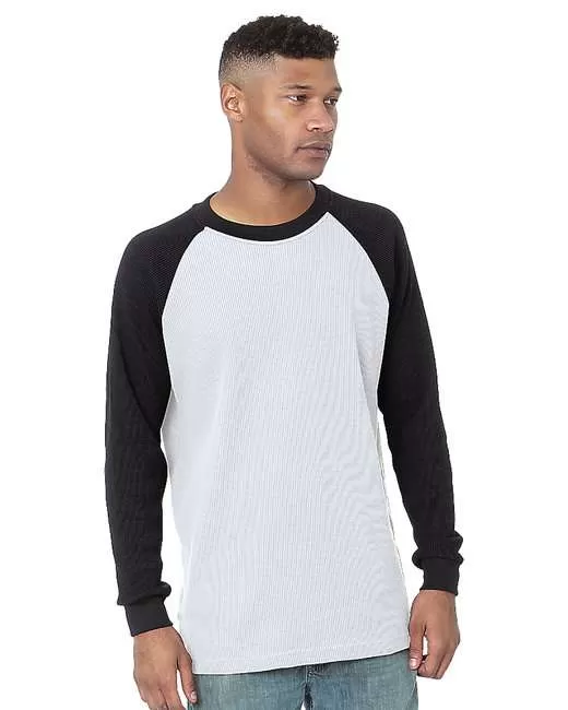 Bayside 8211 Men's Heavyweight Waffle Knit Thermal Raglan