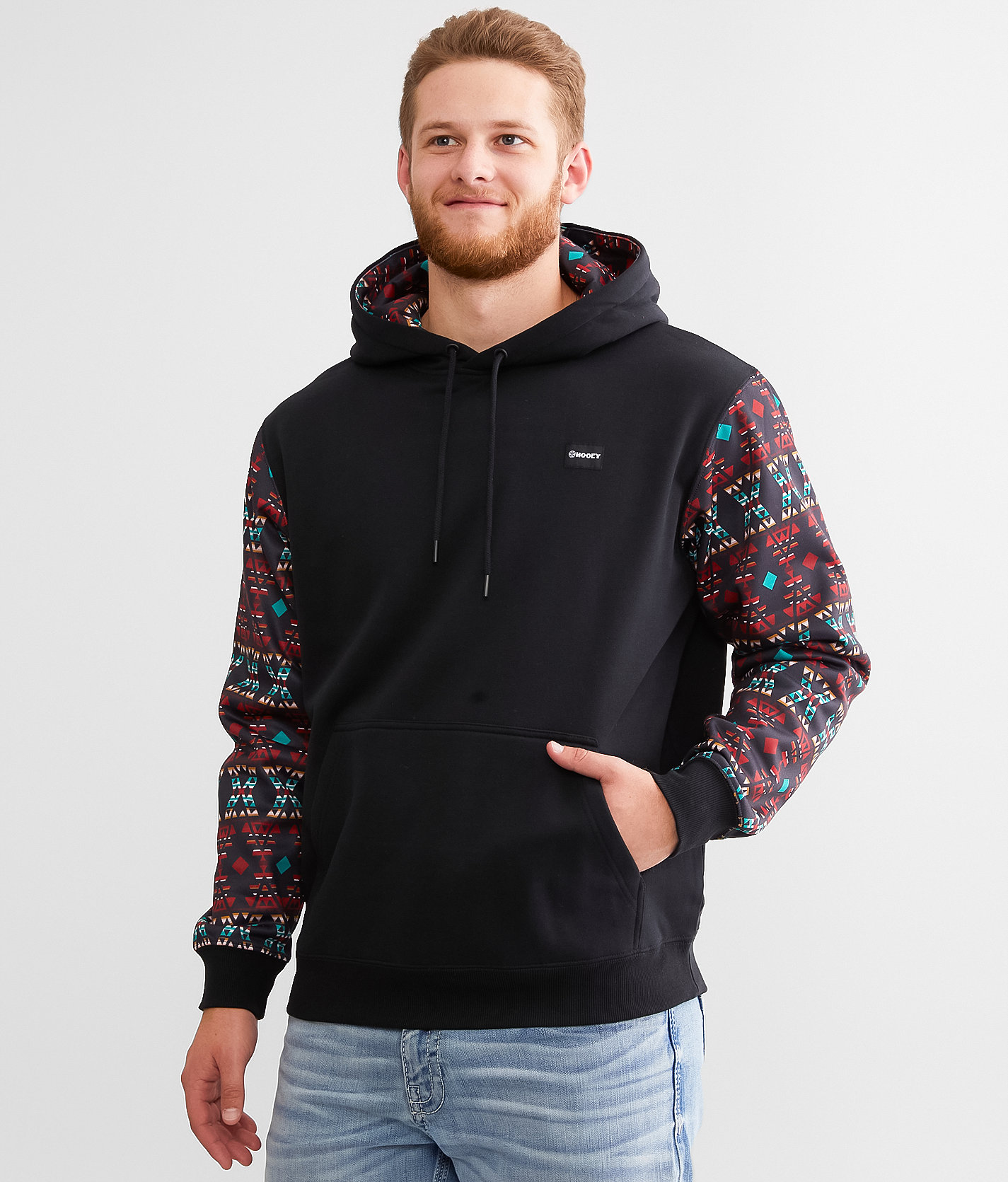 Hooey Summit Hooded Sweatshirt - Men's Sweatshirts in Black Aztec