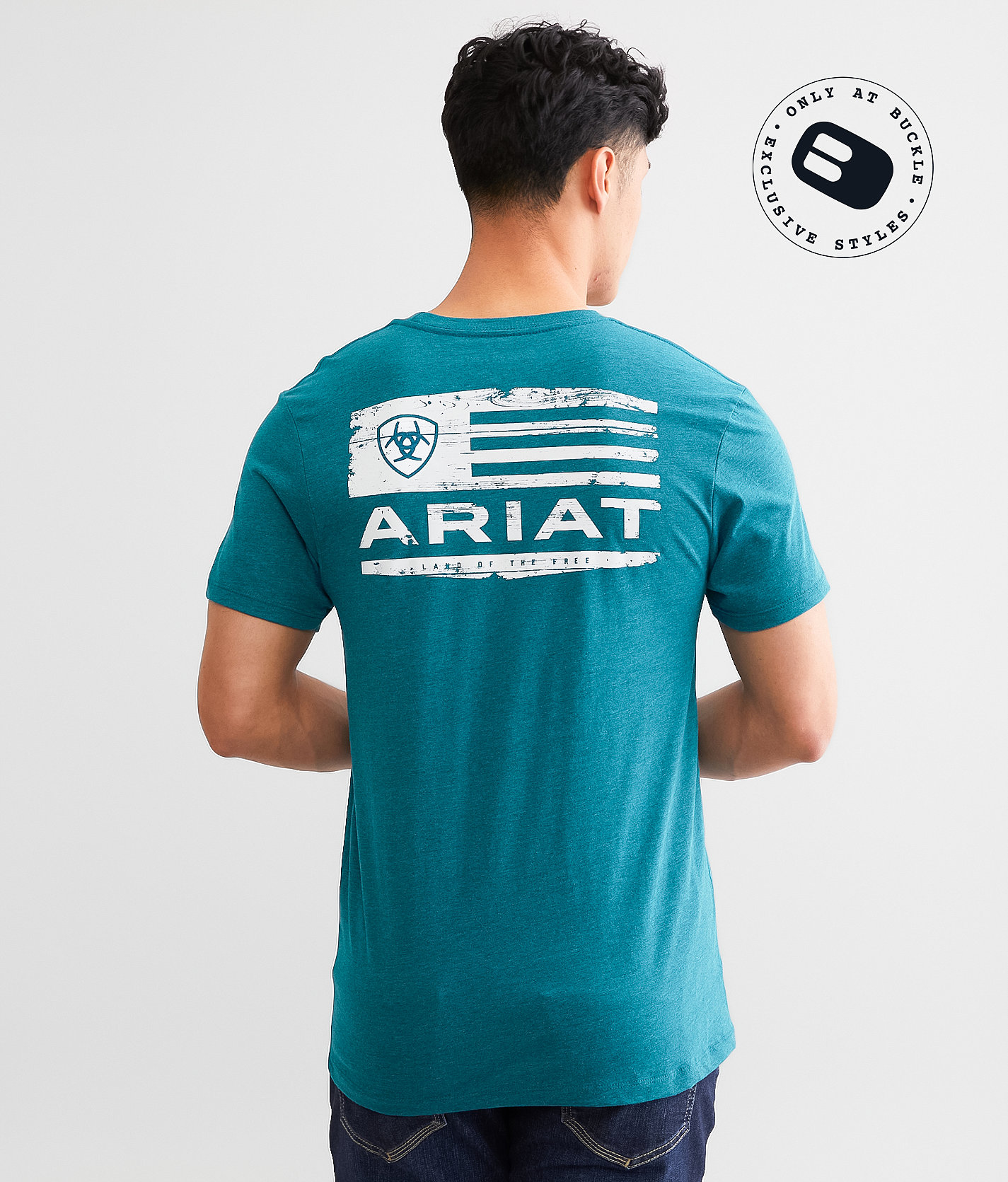Ariat Boarded Lotf Hex T-Shirt - Men's T-Shirts in Cyan Black Heather