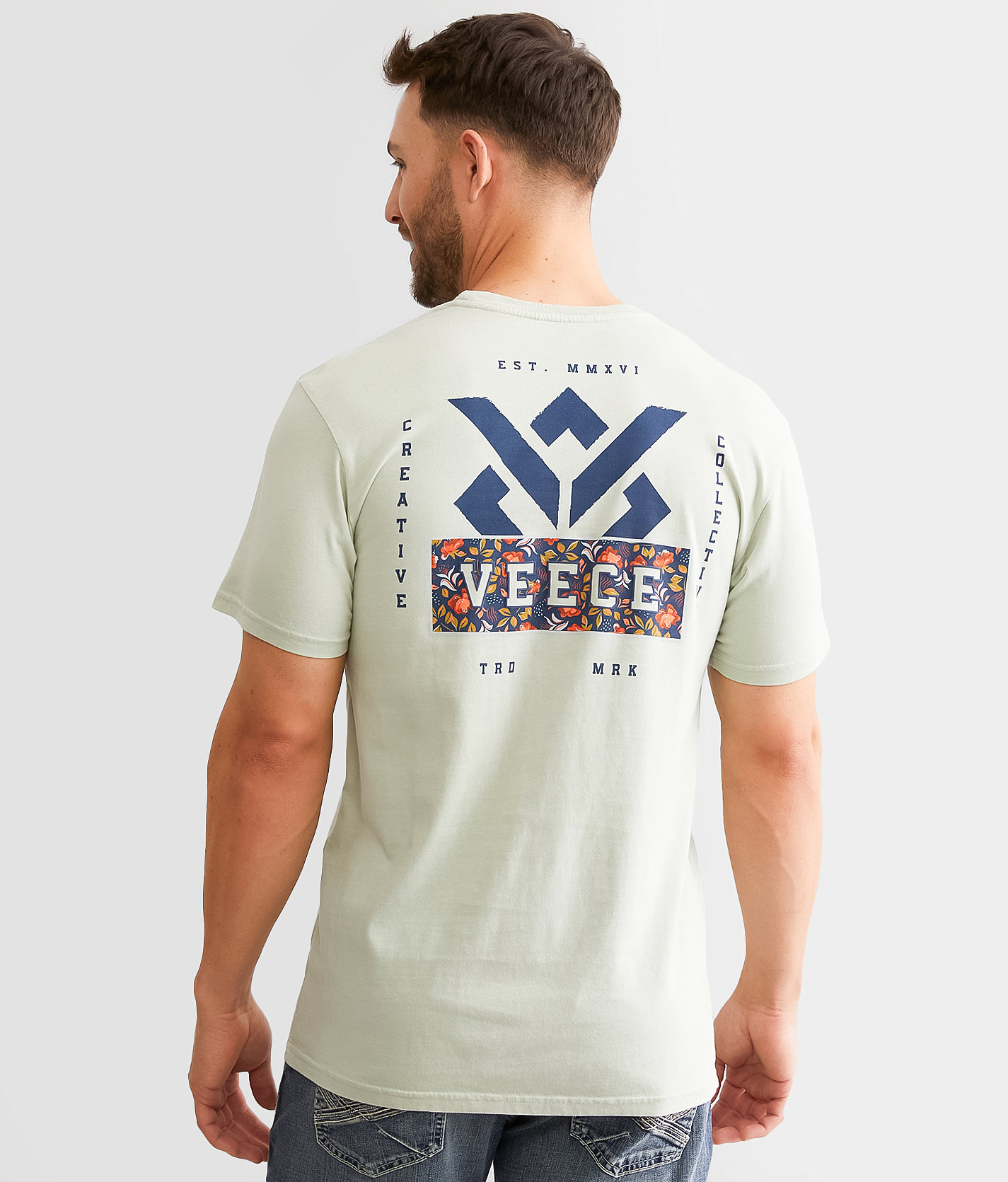 Veece Color Block T-Shirt - Men's T-Shirts in Seafoam
