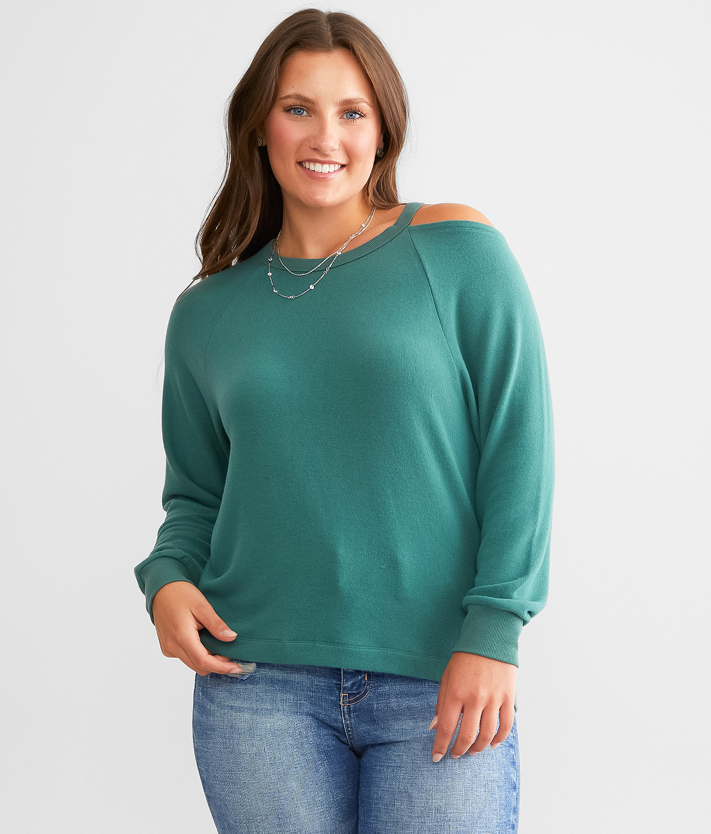 White Crow Larisa Cold Shoulder Pullover - Women's Sweatshirts in Soft Pine
