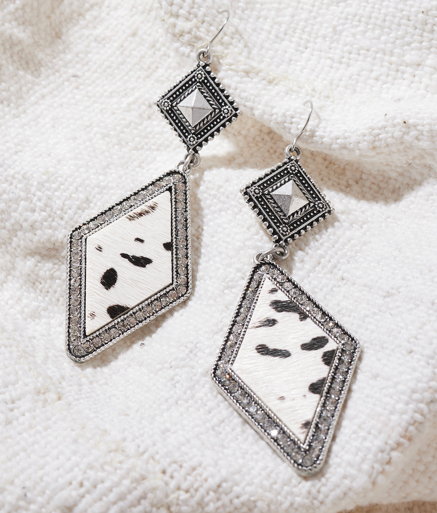 Sterling & Stitch Glitz Fur Drop Earring - Women's Jewelry in Cowhide