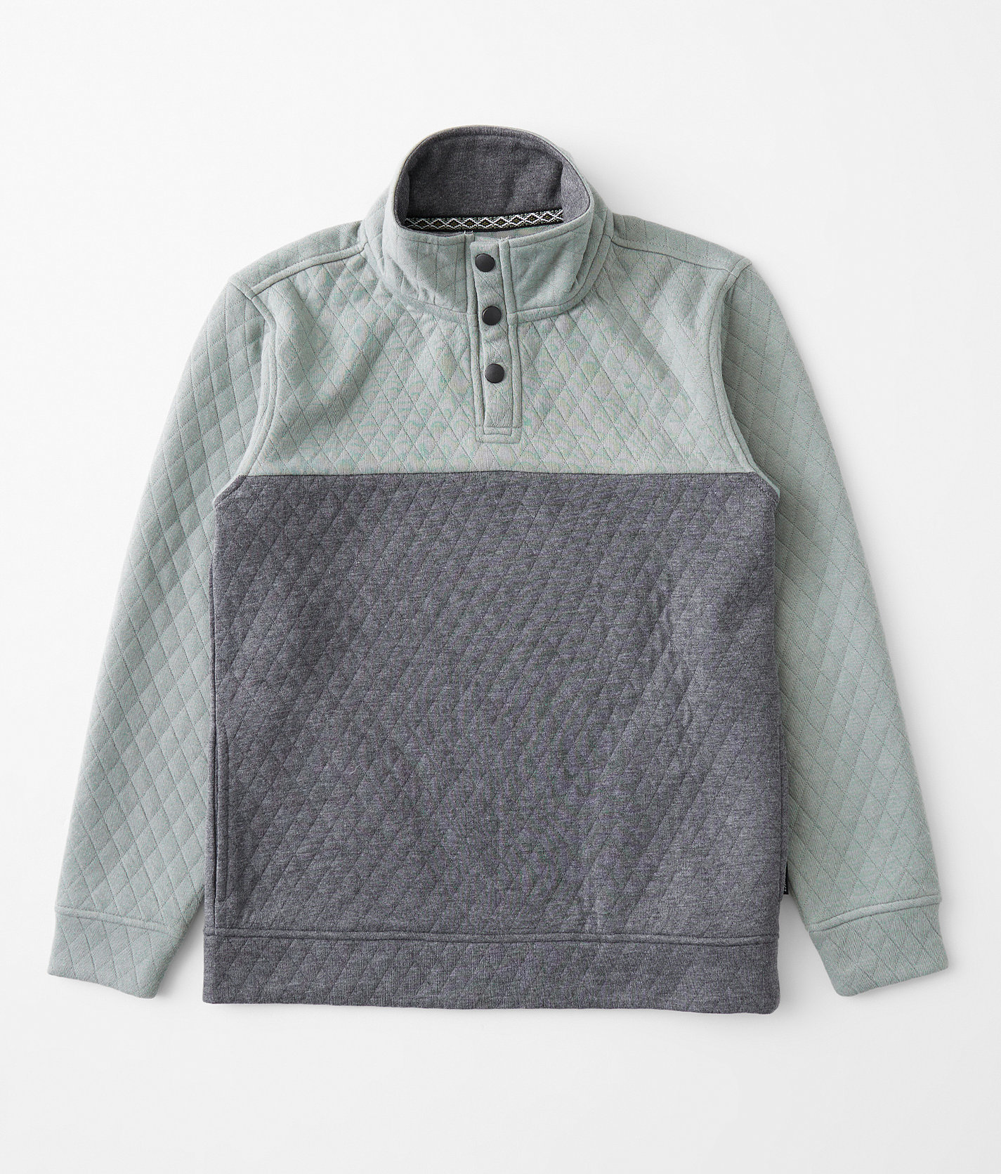 Boys - Departwest Quilted Henley Pullover - Boy's Sweatshirts in Slate Grey