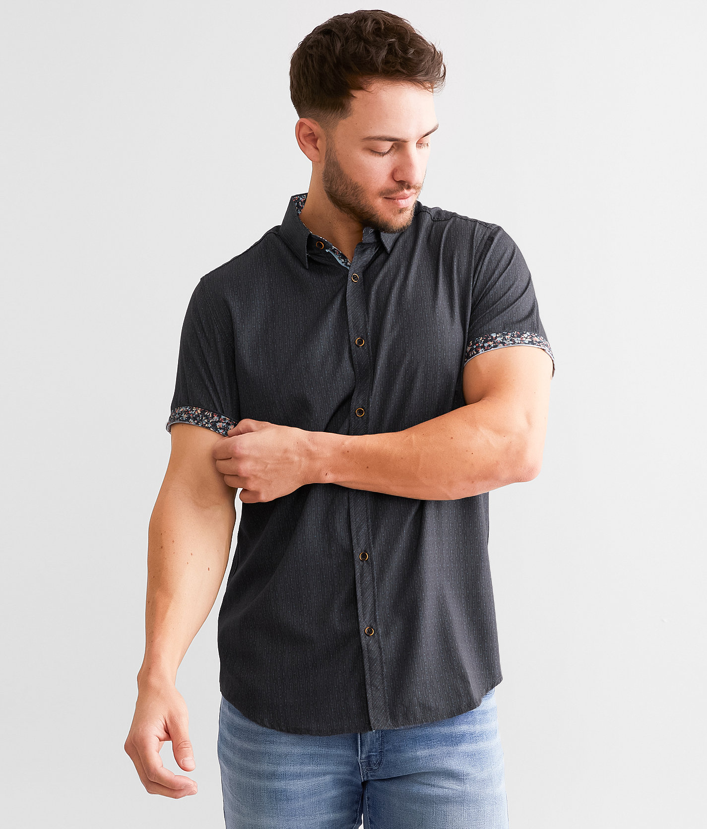 J.B. Holt Dot Standard Performance Stretch Shirt - Men's Shirts in Black
