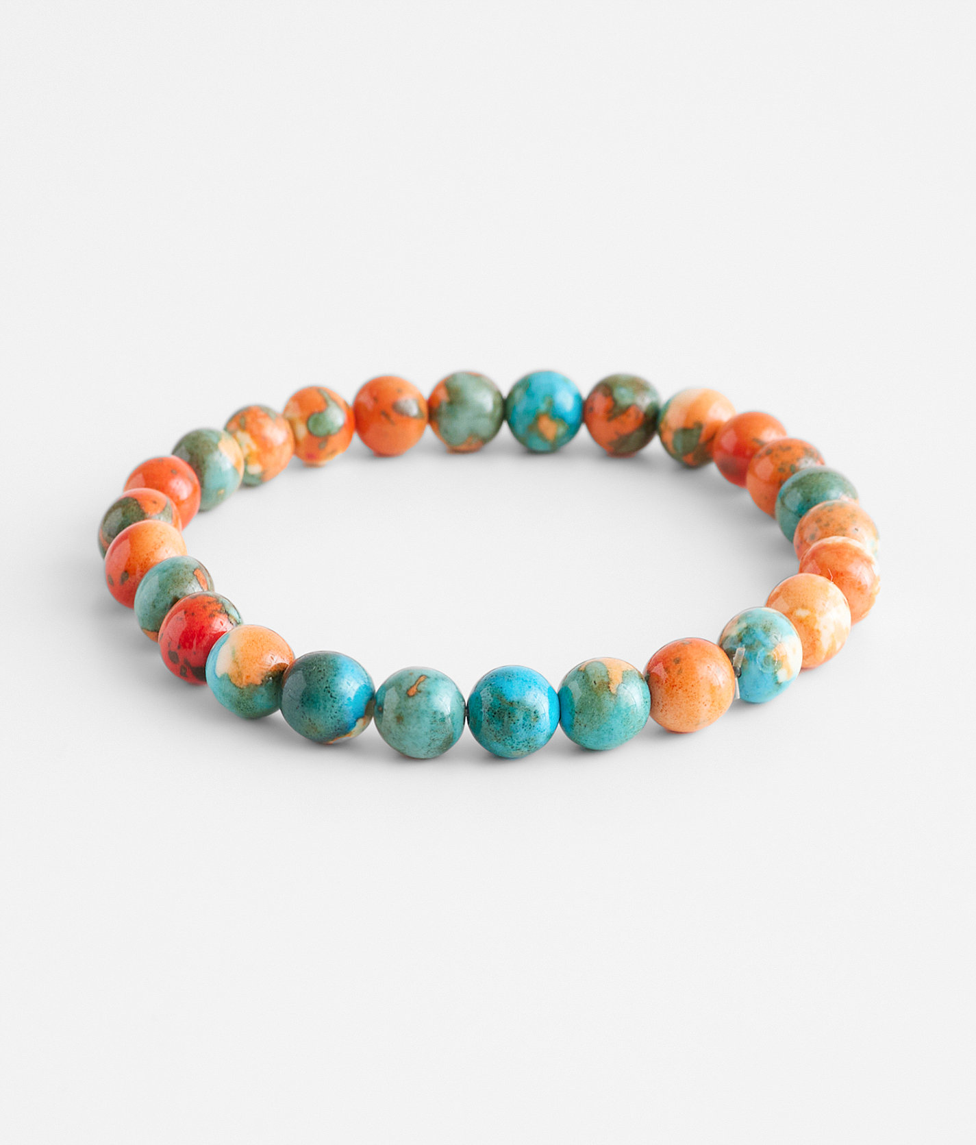 BKE Marble Beaded Bracelet - Men's Jewelry in Orange