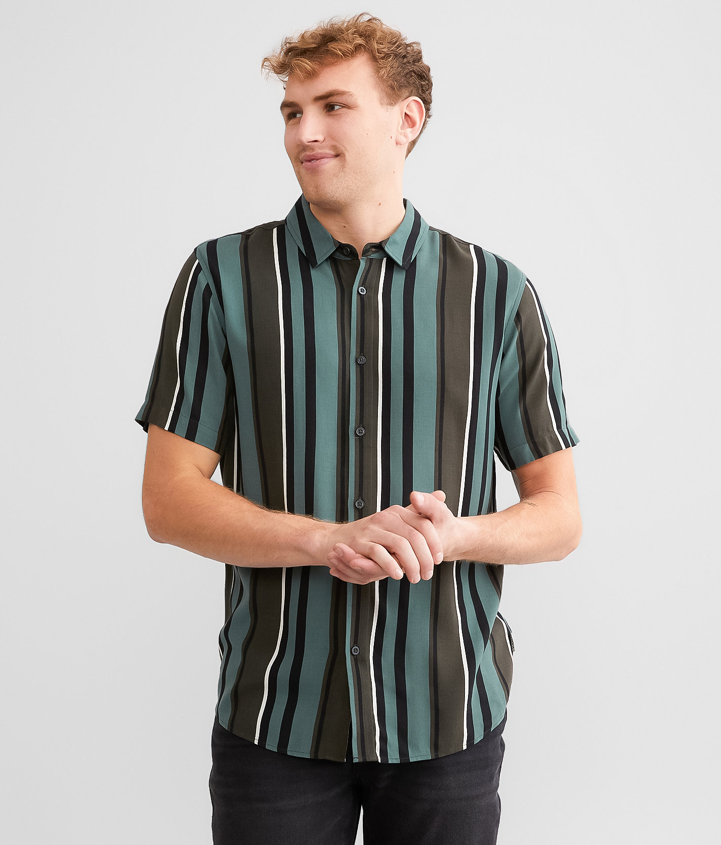 Nova Industries Striped Shirt - Men's Shirts in Green