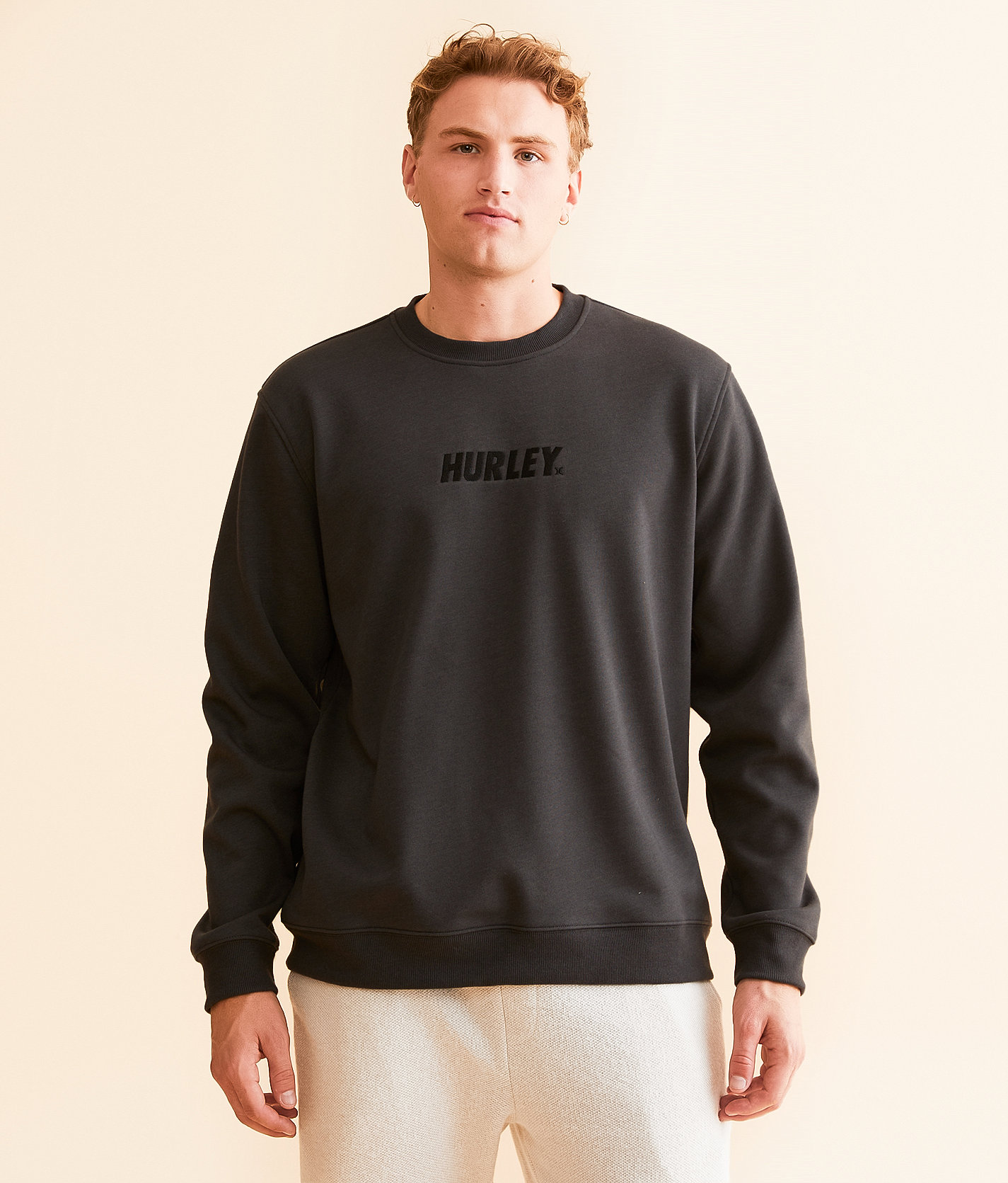 Hurley Adios Heat Pullover - Men's Sweatshirts in Dark Stone Grey