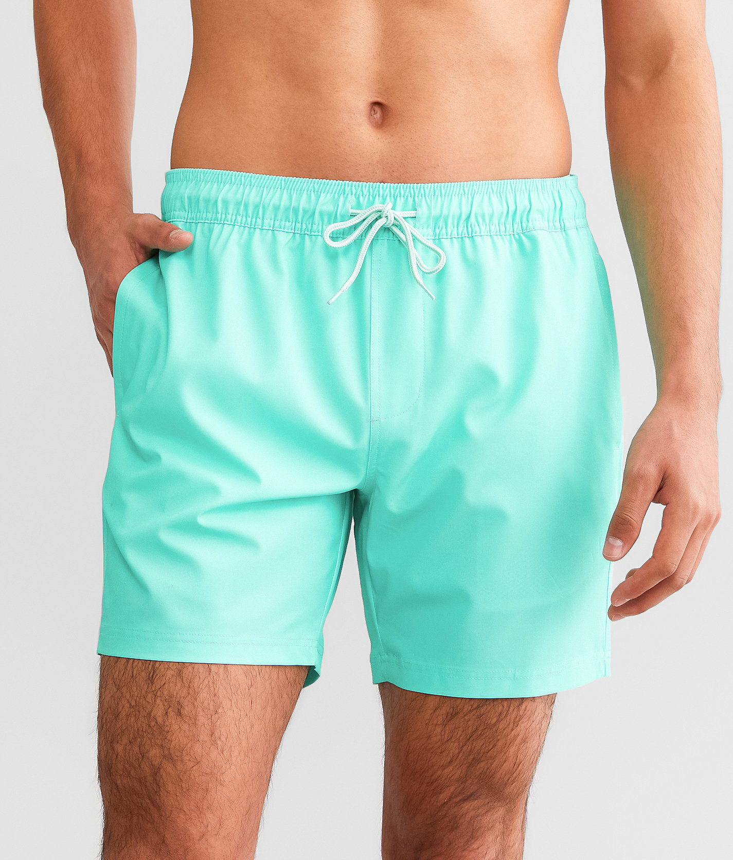 Departwest Solid Stretch Swim Trunks - Men's Swimwear in Bright Teal