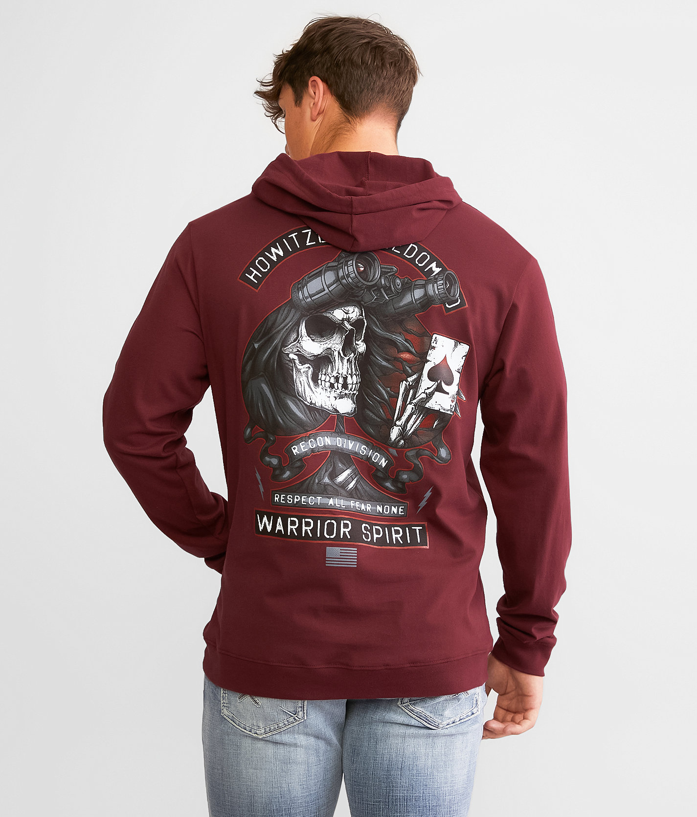 Howitzer Freedom Hoodie - Men's Sweatshirts in Burgundy