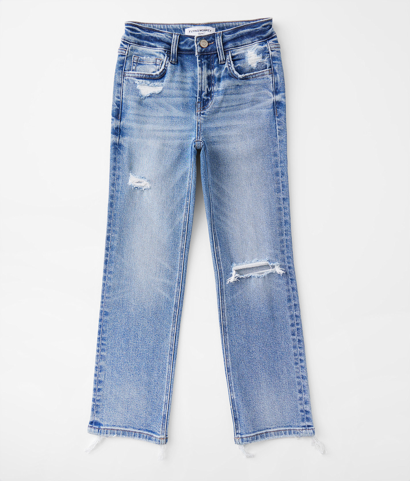 Girls - Flying Monkey Mid-Rise Cropped Straight Stretch Jean - Girl's Jeans in Blue Century