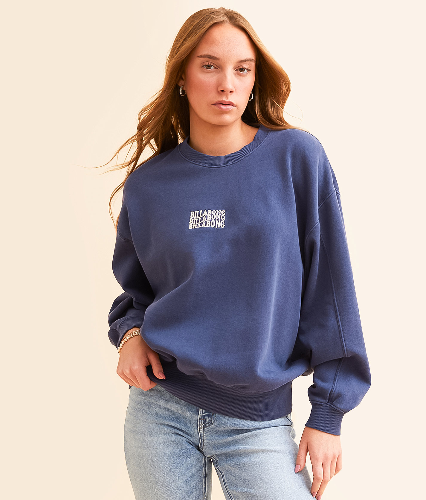 Billabong Palmin Kendall Oversized Pullover - Women's Sweatshirts in I Sea Indigo